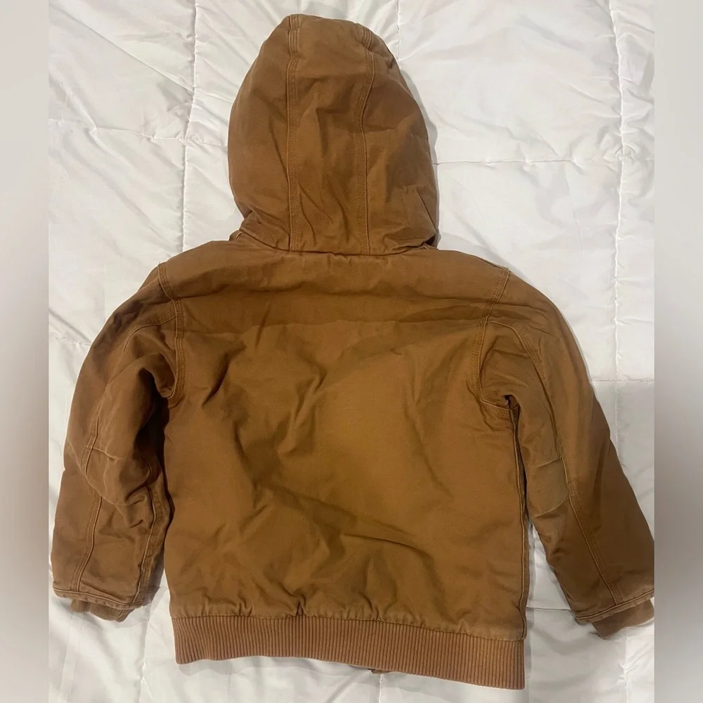 Carhartt Tan Hooded Jacket Kids Size 7/8 - Picture 5 of 5